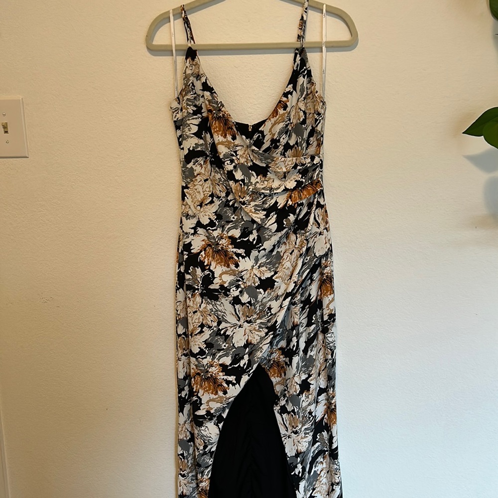 Lulu's "Fresh Impressions Black Floral Maxi Dress